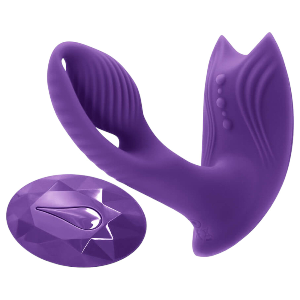 Levně Inya Bump-N-Grind - dobíjecí, rádiem řízený, vyhřívaný vibrátor na klitoris 2v1 (fialový)