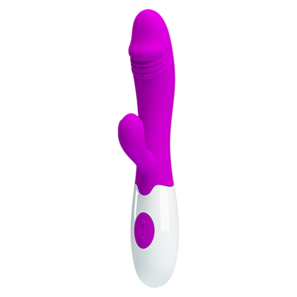 Levně Pretty Love Snappy - vodotěsný vibrátor na bod G s ramenem na klitoris (fialový)
