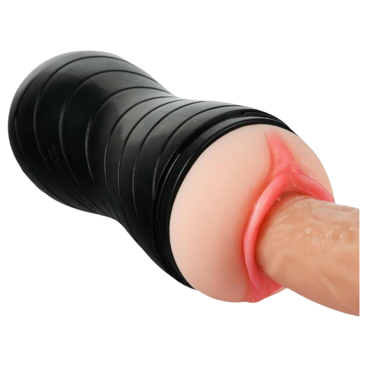 Vibeconnect - realistická ústa a černá umělá vagína masturbátor