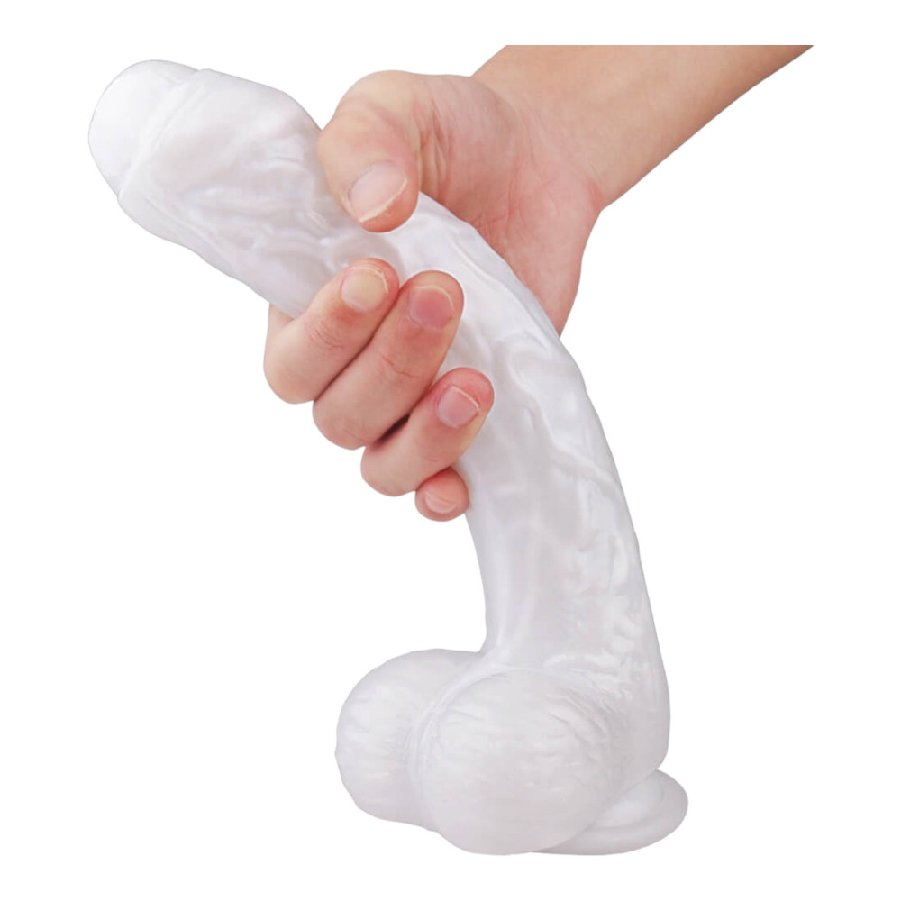 Levně Sex HD Martin - připínací, dildo s varlaty (bílé)