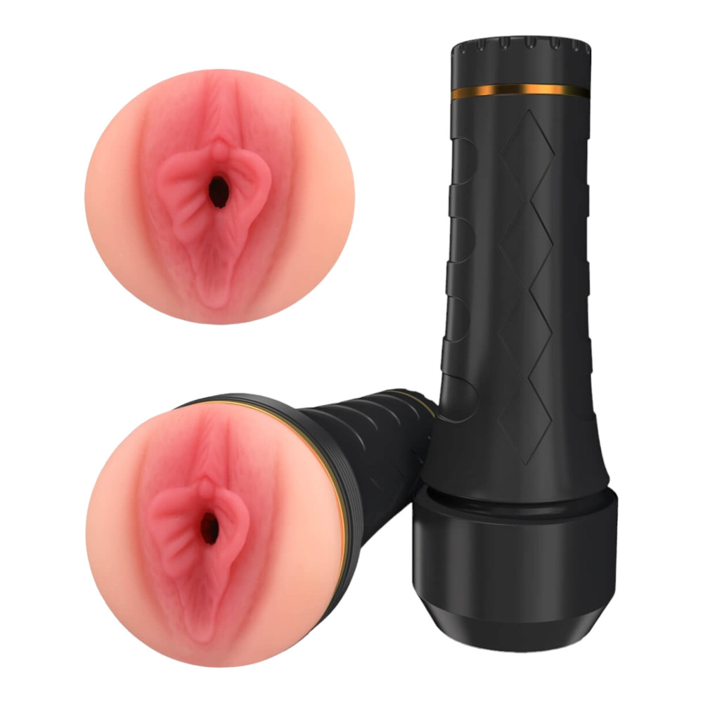 Levně Tracys Dog Cup - masturbátor realistická vagína v pouzdře (černo-tělová barva)