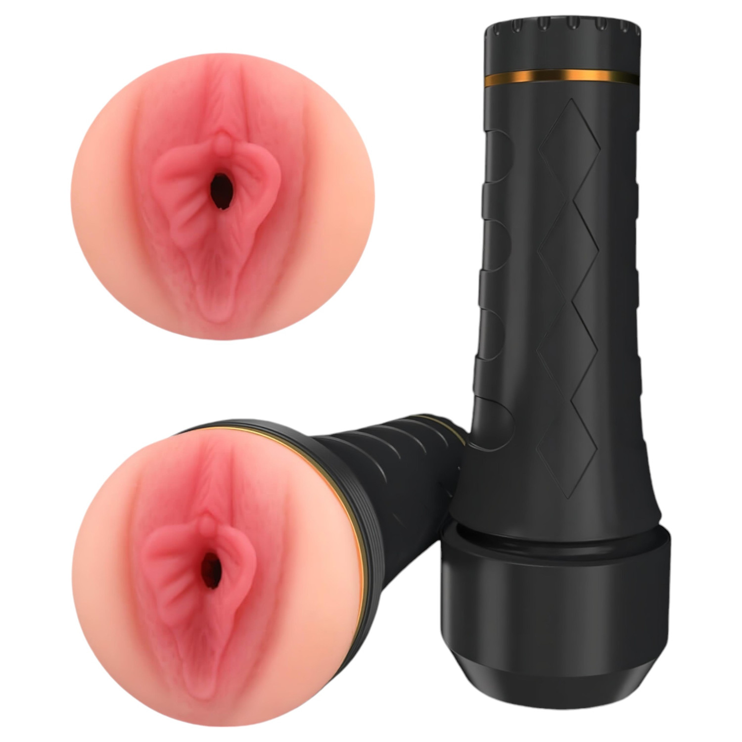 Tracy&#039;s Dog Cup - realistická umělá vagína masturbátor (černo-přírodní)