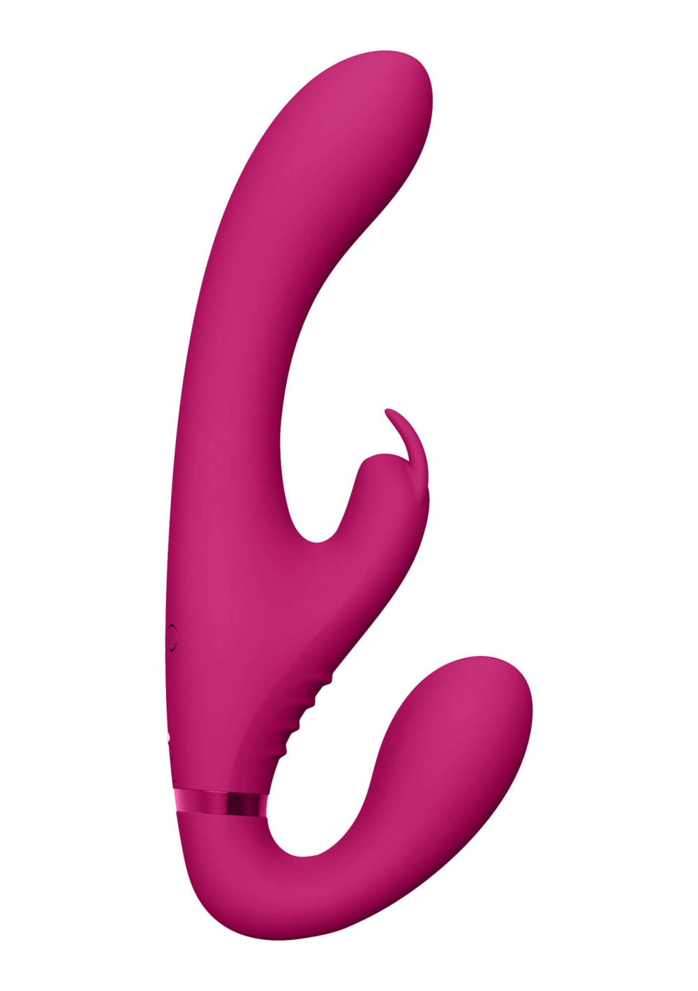 Levně Vive Suki - dobíjecí vibrátor bez ramínek se stimulátorem klitorisu (růžový)
