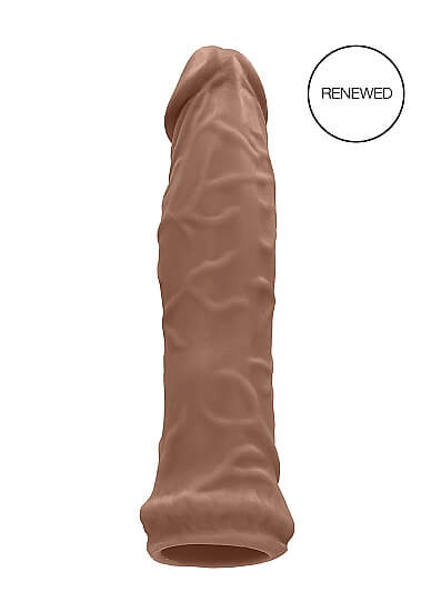 Levně RealRock Penis Sleeve 6 - návlek na penis (17cm) - tmavě přírodní barva