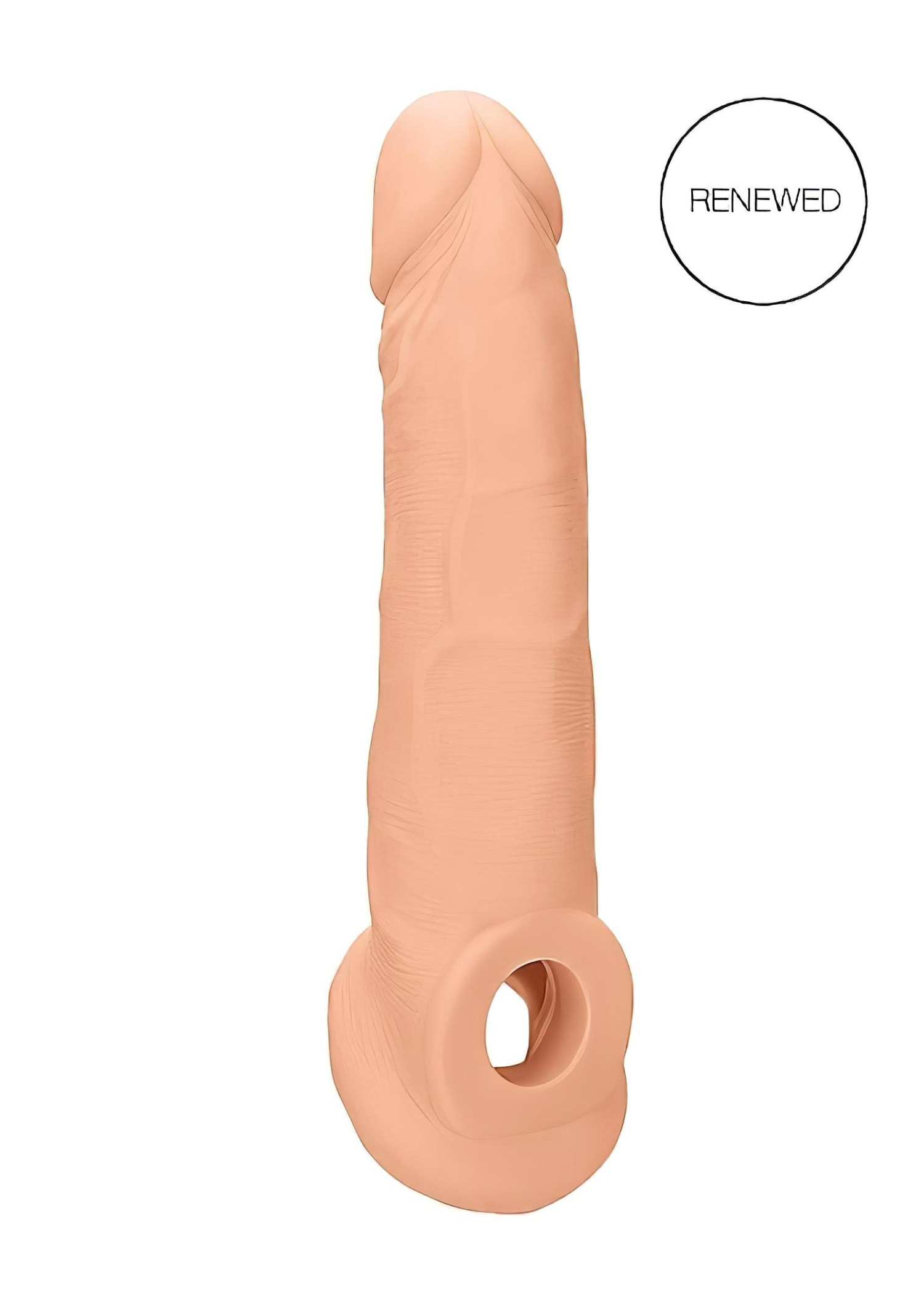 RealRock návlek na penis 9 - (21,5 cm) - prírodná farba