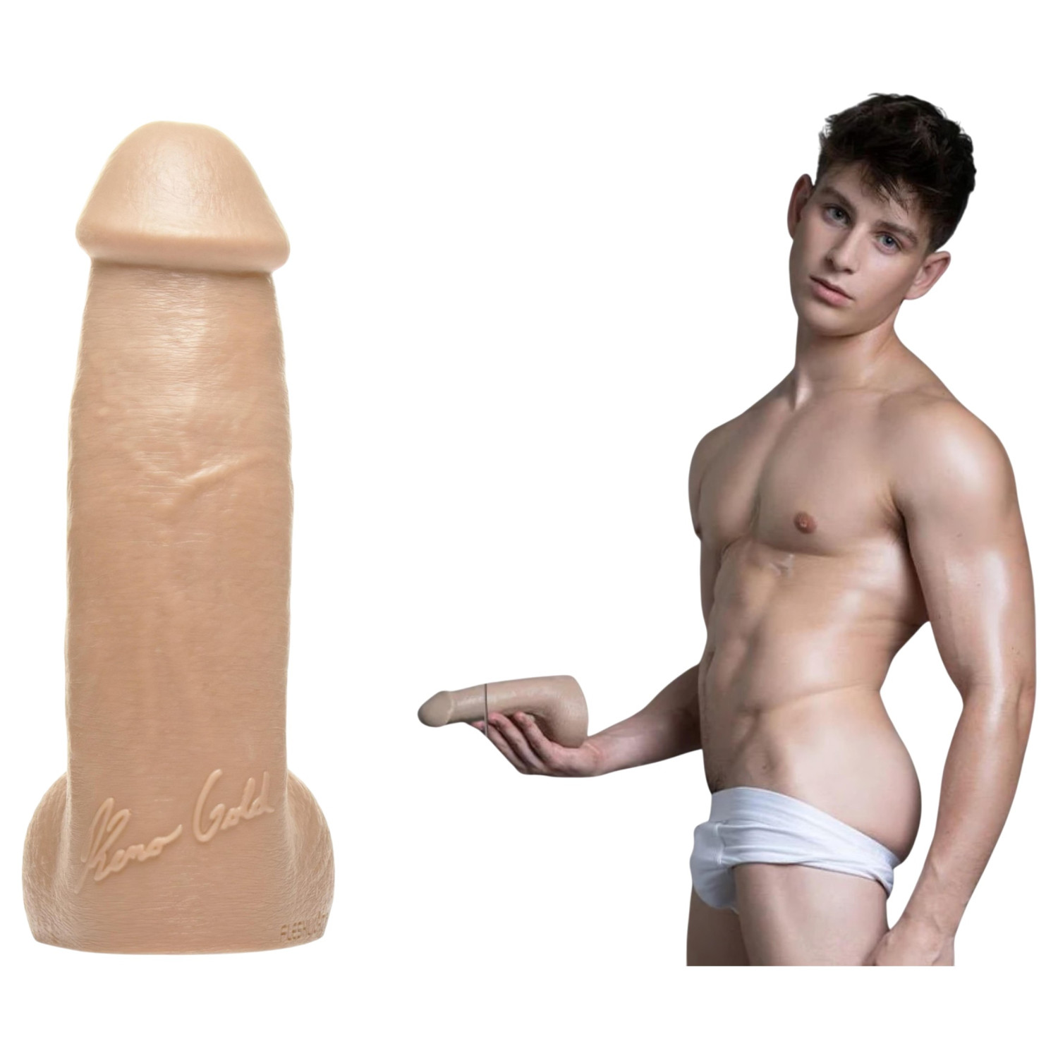 Fleshjack Reno Gold - realistické dildo (přírodní)