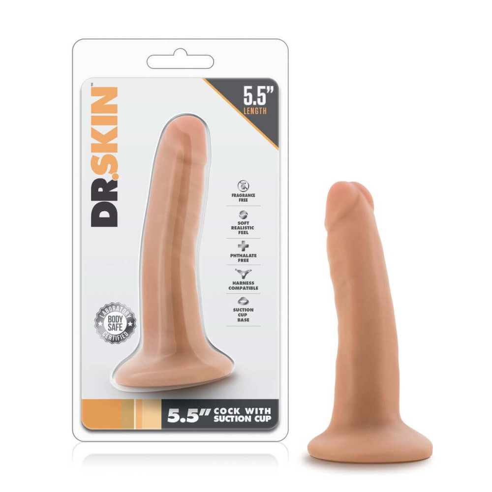 Dr. Skin 5,5 - realistické dildo s přísavkou - tělová barva (14cm)