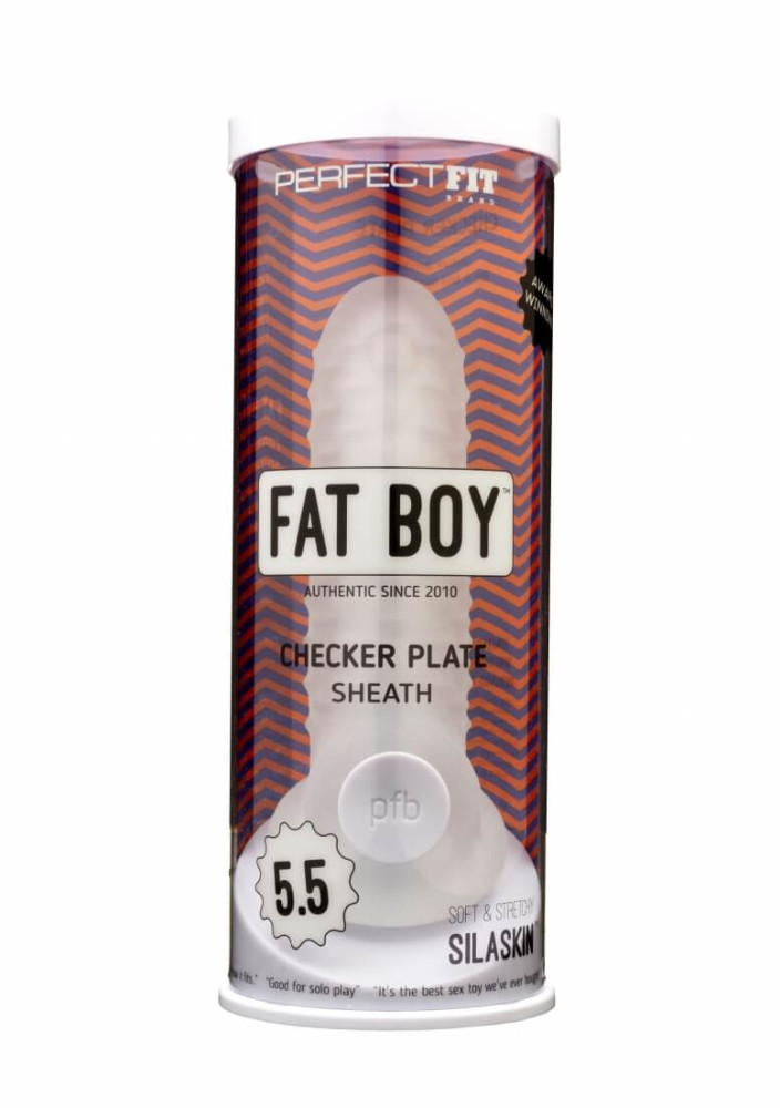 Fat Boy Checker Box - návlek na penis (15 cm) - mléčně bílý