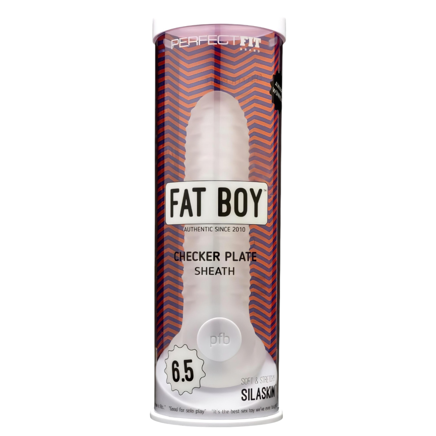 Fat Boy Kockovaný - návlek na penis (17 cm) - biela