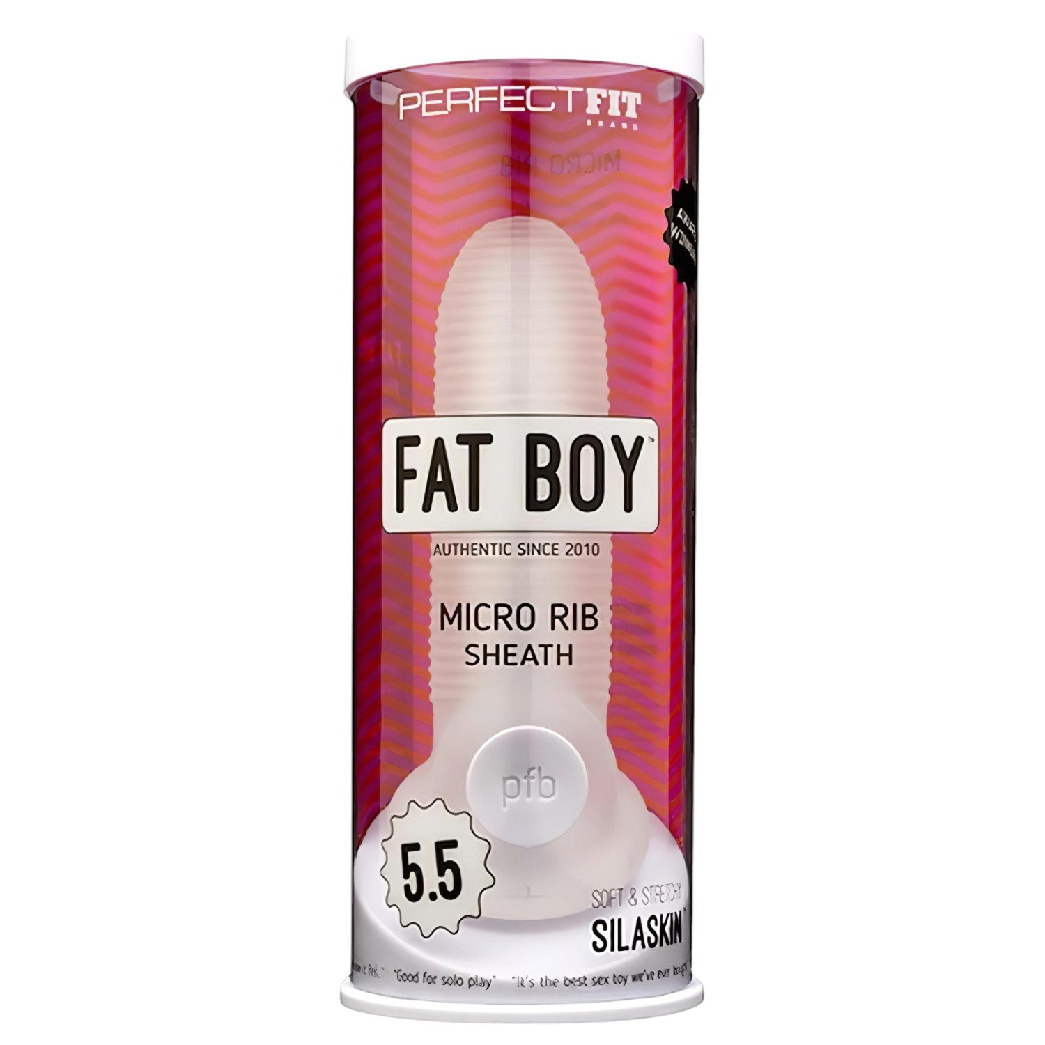 Fat Boy Mikro Rýhovaný - penisový návlek (15cm) - bílý