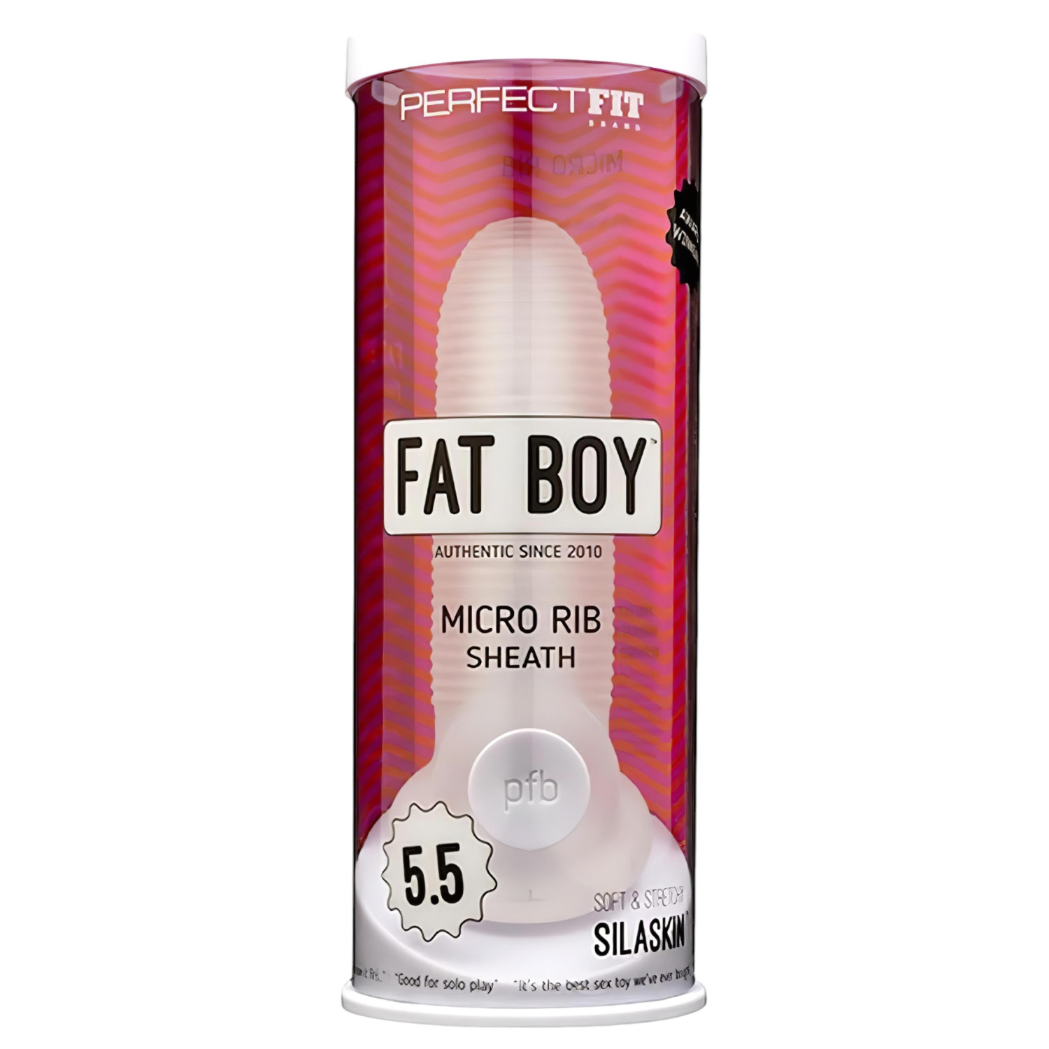 Levně Fat Boy Micro Ribbed - návlek na penis (15 cm) - mléčně bílý