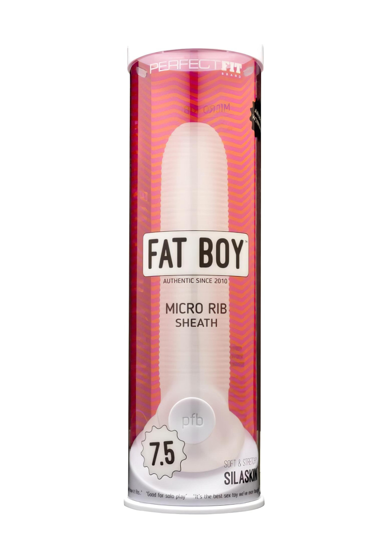 Fat Boy Micro Ribbed - návlek na penis (19 cm) - bílý