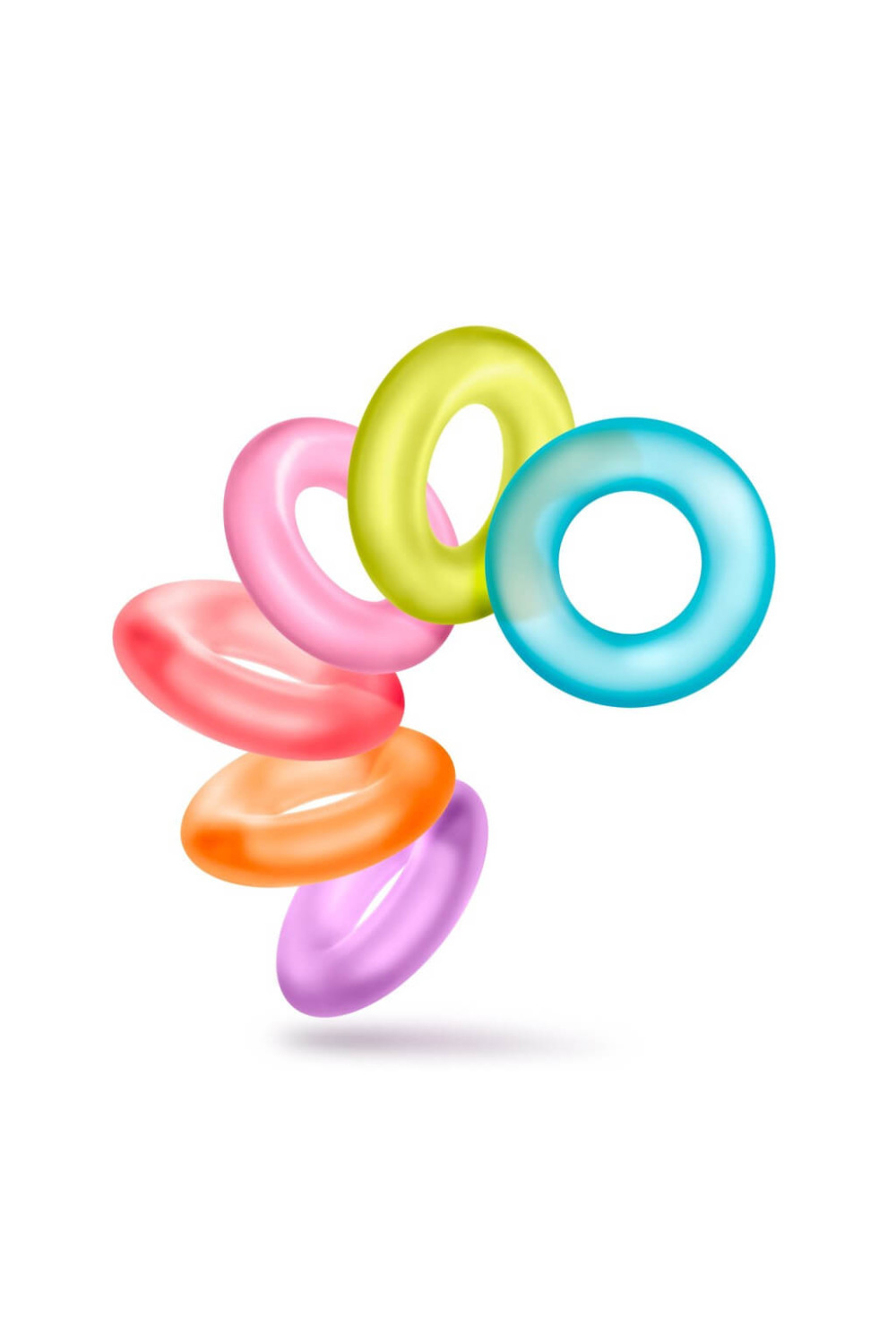 Levně King of the Ring - sada kroužků na penis - barevné (6ks)