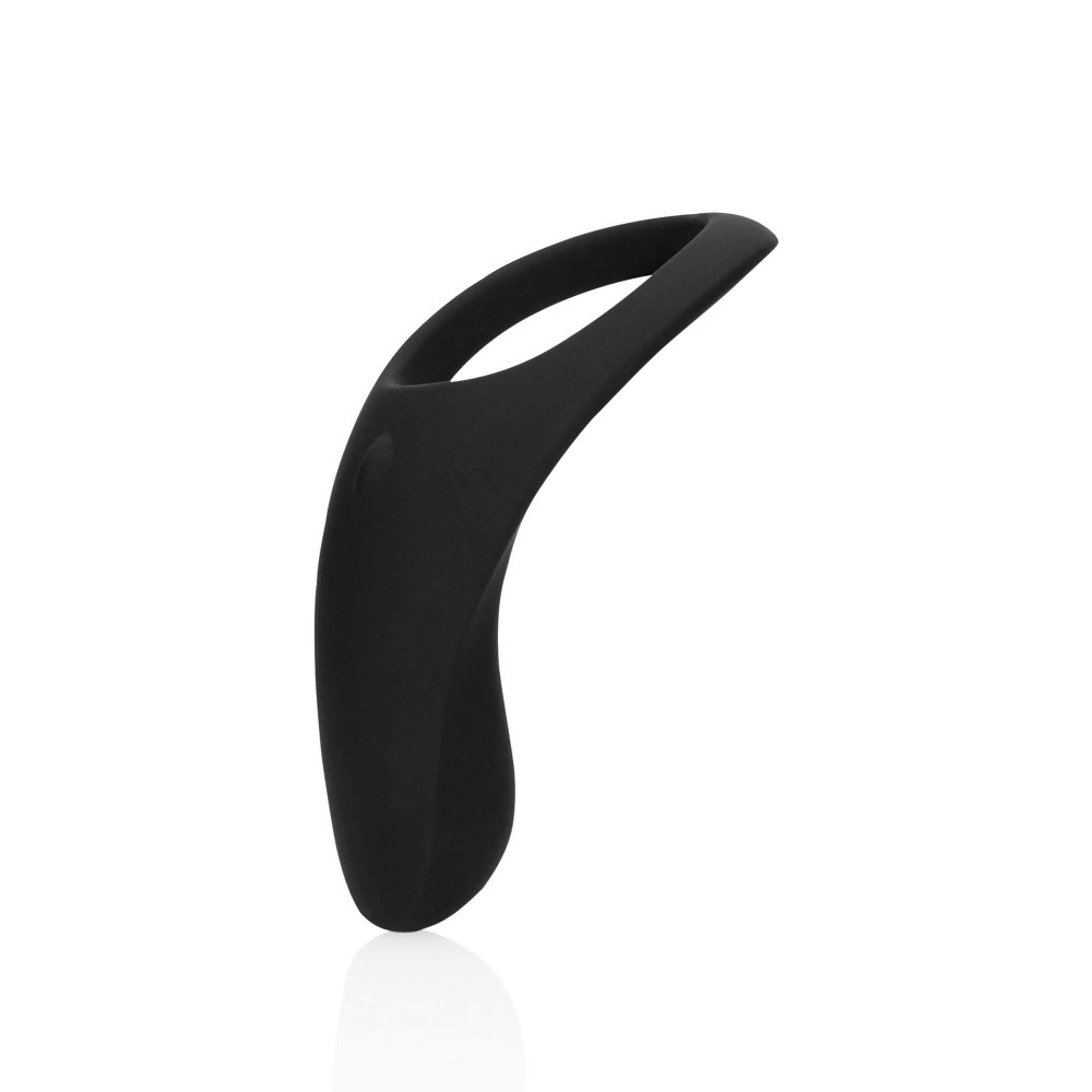 Levně Loveline - vibrační kroužek na dlouhý penis a varlata na baterie (černý)
