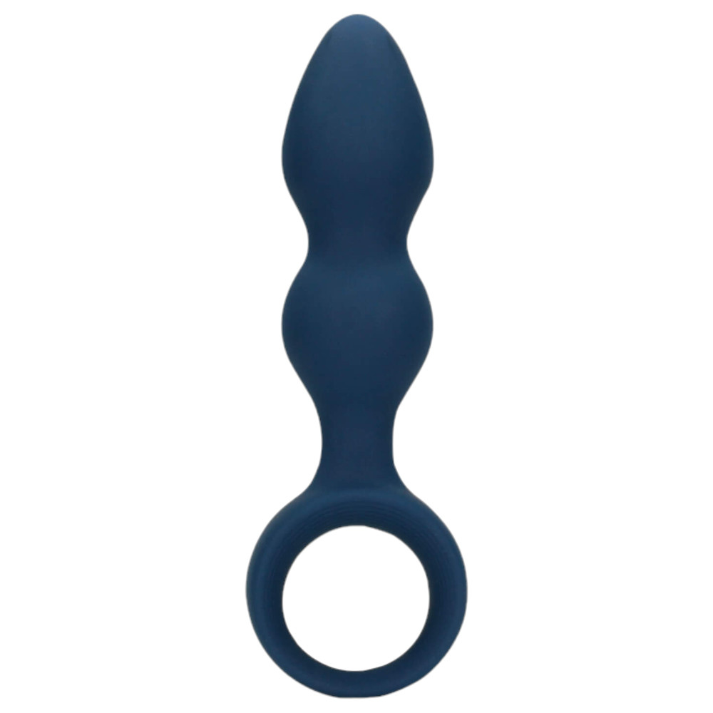 Levně Loveline - Anální dildo s úchopovým kroužkem - velké (modré)