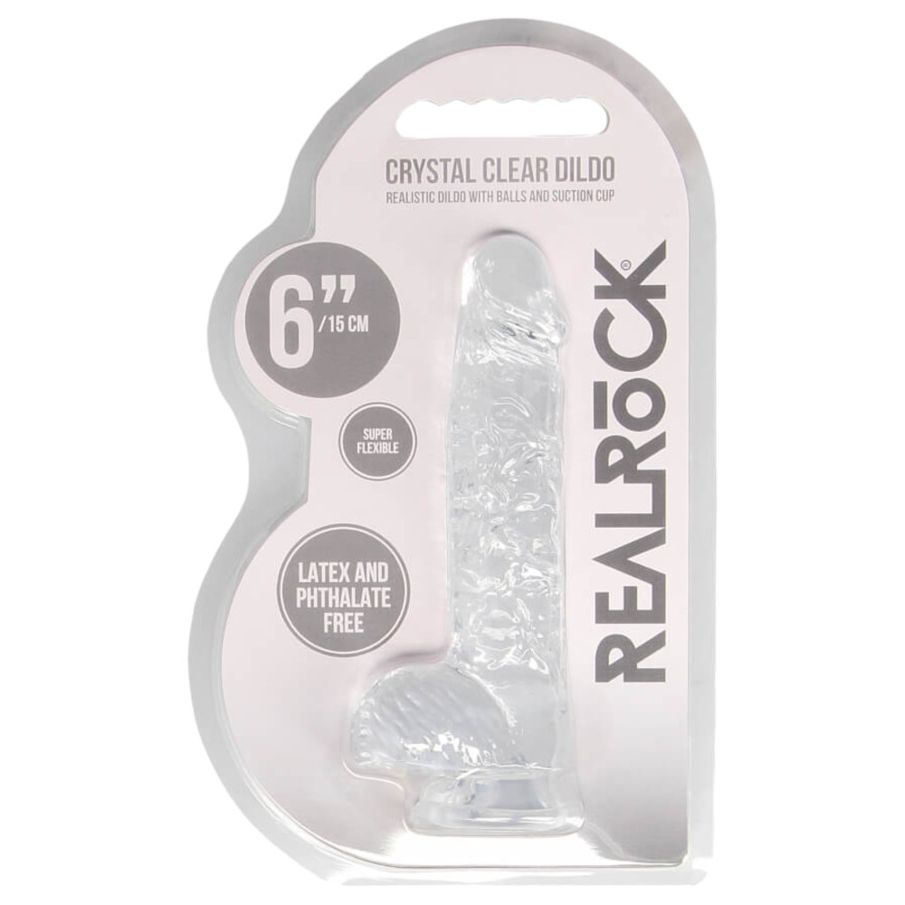 Levně REALROCK - průsvitné realistické dildo - vodočisté (15cm)