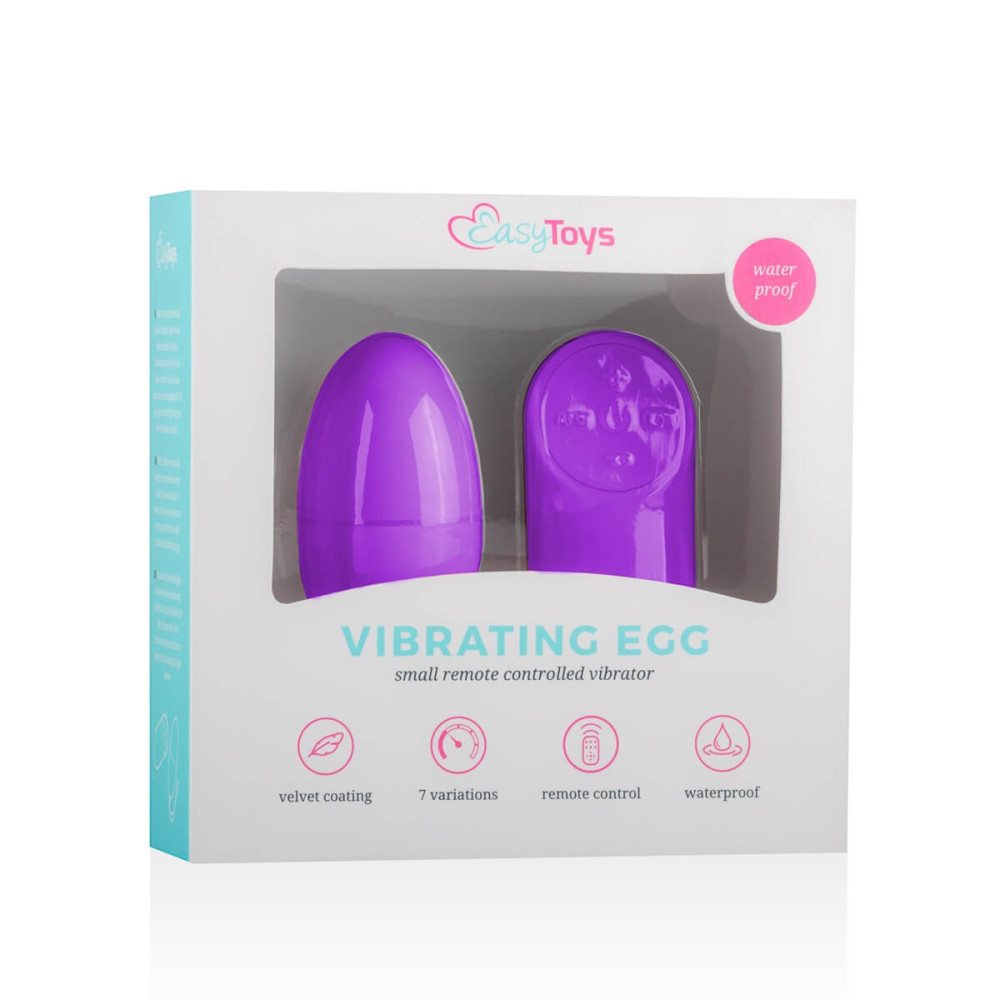 Levně Easytoys - vibrační vajíčko se 7 rytmy a dálkovým ovladačem (fialové)
