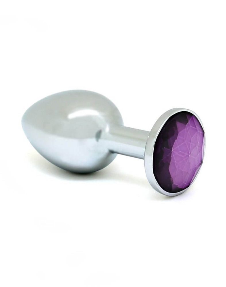 Levně Rimba XS - fialové kovové anální dildo (stříbrné)