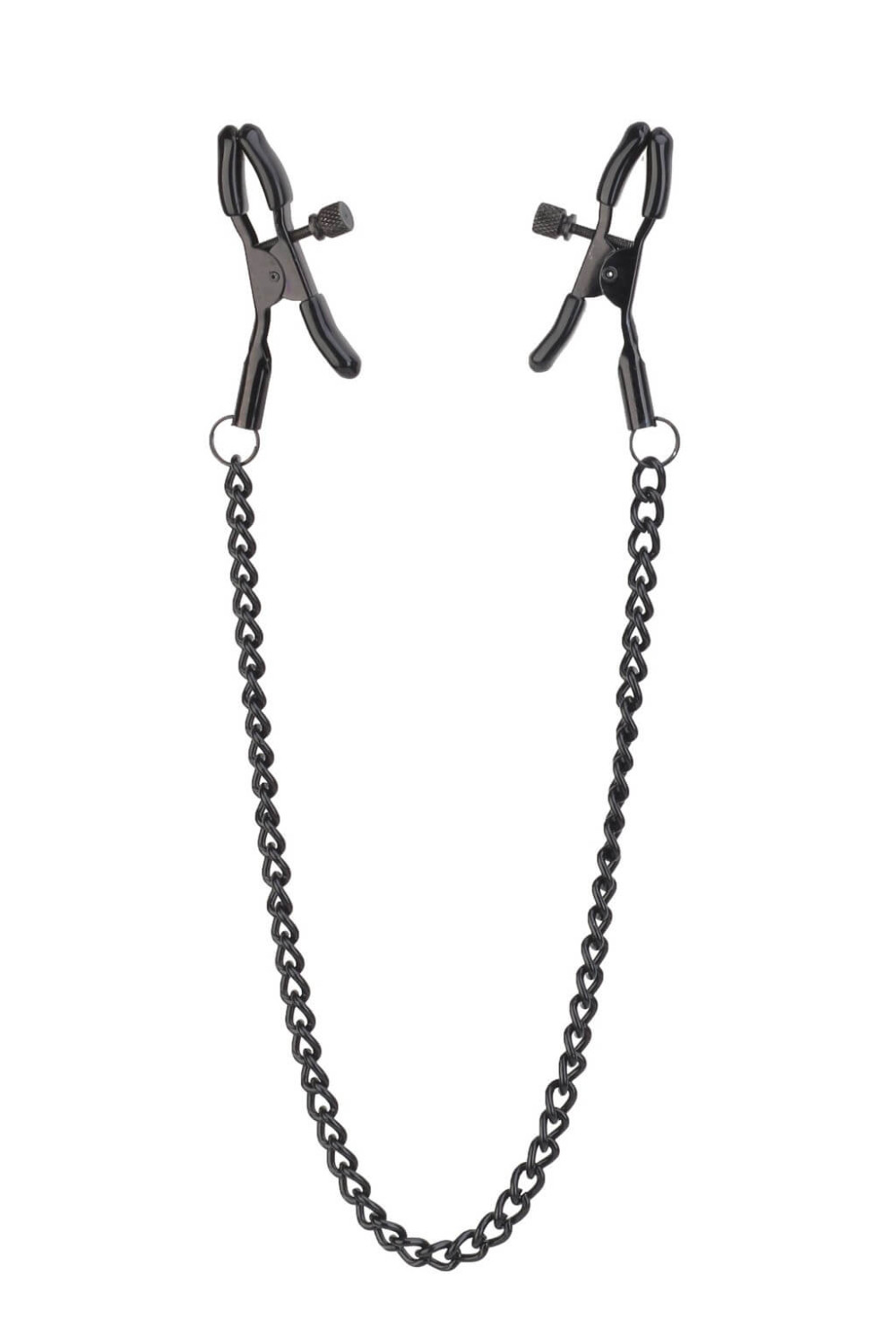 Levně Blaze Deluxe - kovové kolíčky na bradavky s řetízkem (černé)