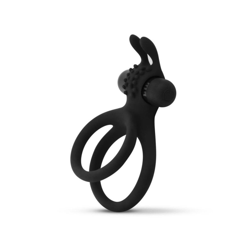Levně Easytoys Share Ring - vibrační kroužek na penis a varlata (černý)