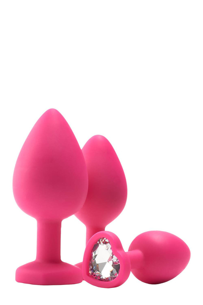 Levně Flirts anal training kit - sada análního dilda (3ks) - růžová