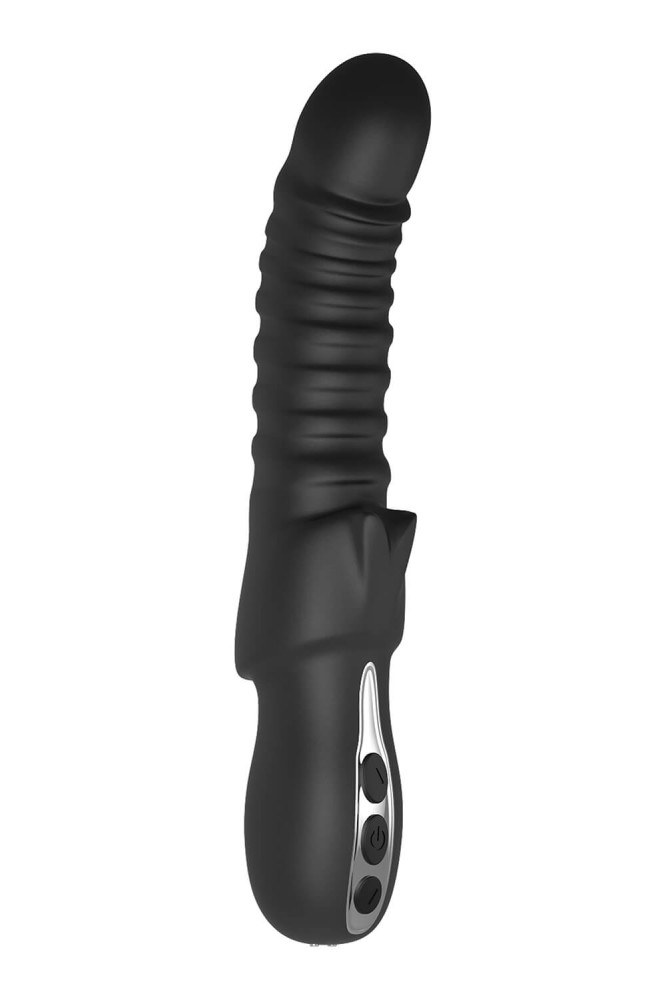 Levně Dream Toys Typhon - bezdrátový žebrovaný vibrátor (černý)