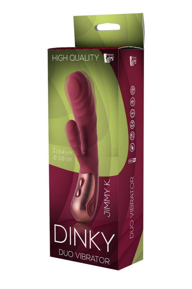 Levně Dinky Jimmy K. - nabíjecí vibrátor s ramínkem na klitoris (bordó)