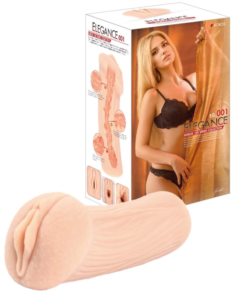 Levně Kokos Elegance 01 - masturbátor, realistická umělá vagína (tělová barva)
