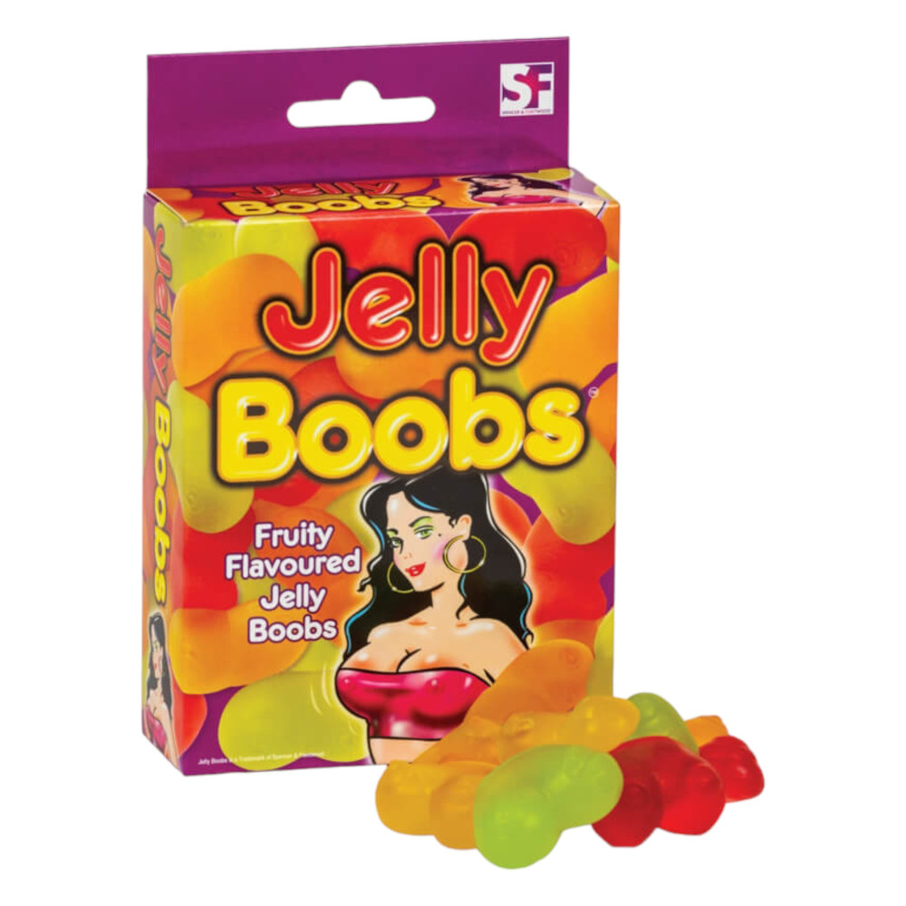 Levně Jelly Boobs - gumové bonbóny ve tvaru prsou s ovocnou příchutí (120g)