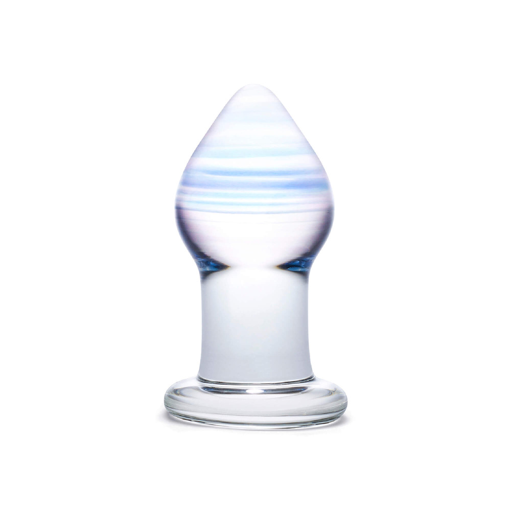 Levně GLAS Amethyst Rain - skleněné anální dildo (transparentní fialová)