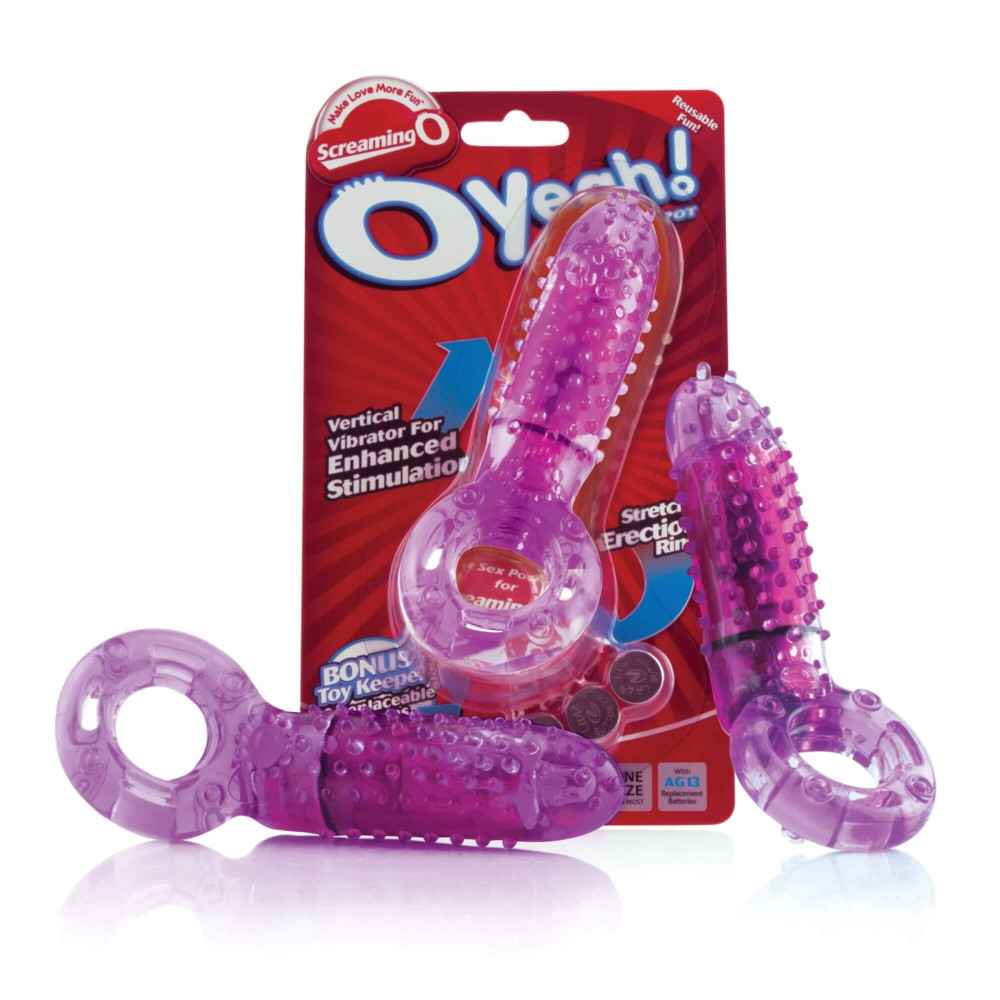 Levně Screaming O Oyeah - voděodolný, vibrační kroužek na penis (fialový)