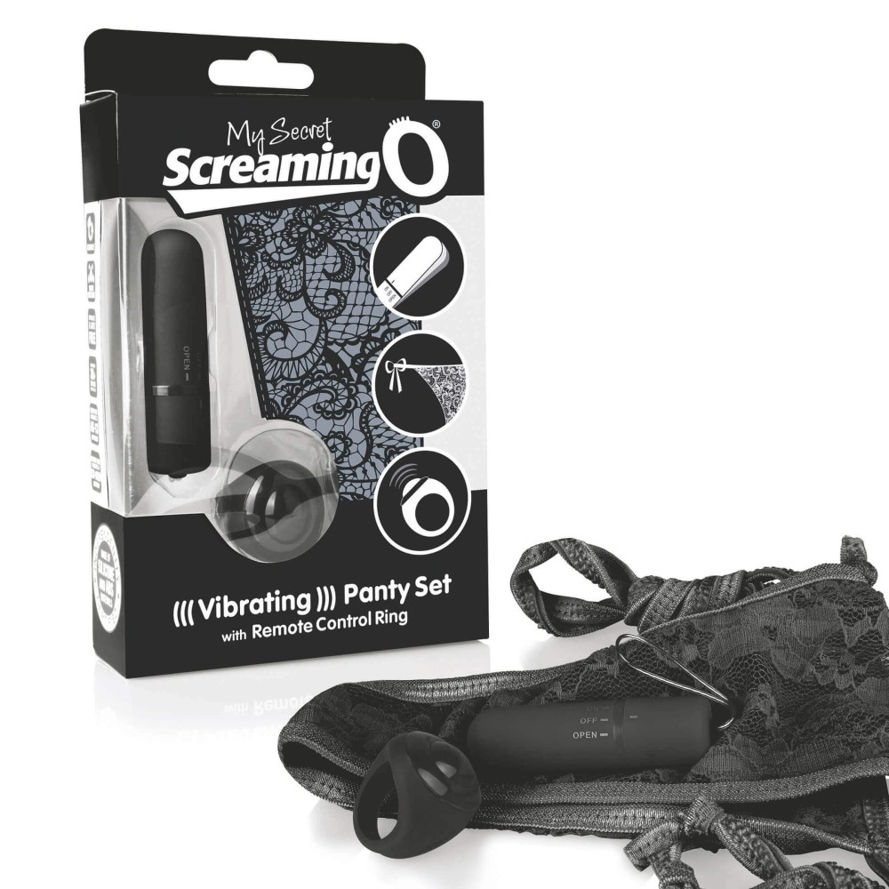 Levně MySecret Screaming Pant - vibrační kalhotky na dálkové ovládání - černé (S-L)
