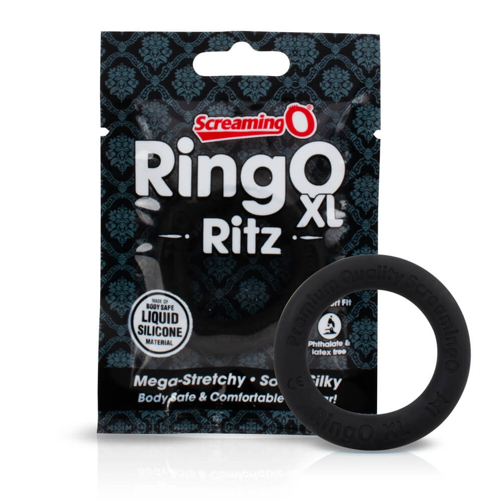 Levně Screaming O Ritz XL - silikonový kroužek na penis (černý)