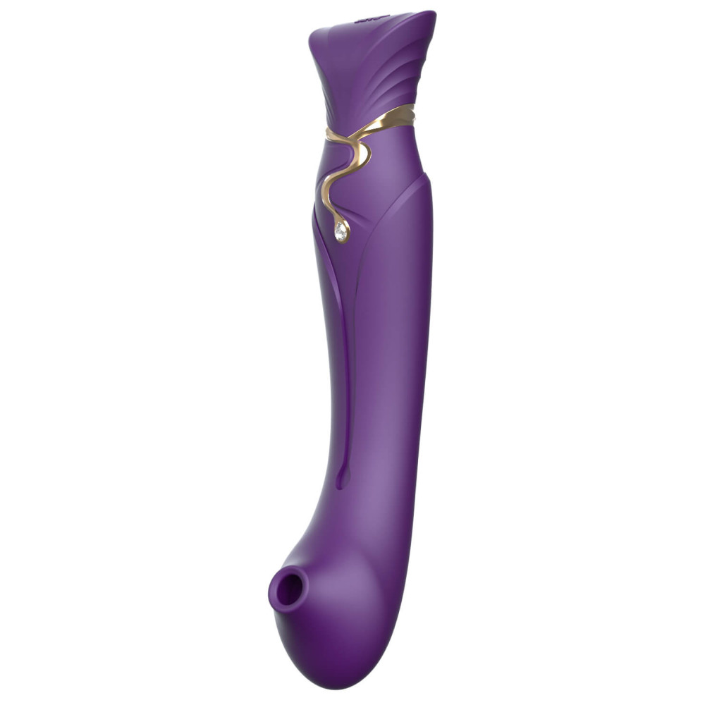 Levně ZALO Queen - nabíjecí vibrátor na bod G a klitoris s impulsními vlnami (fialový)