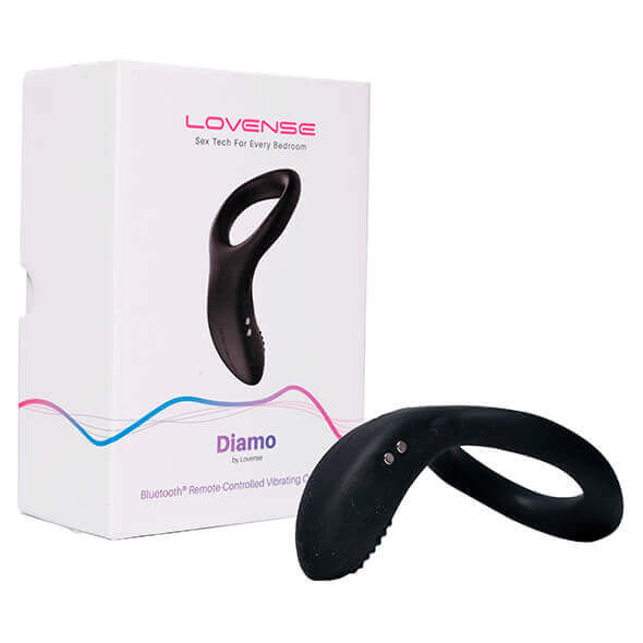 Levně LOVENSE Diamo - chytrý dobíjecí vibrační kroužek na penis (černý)