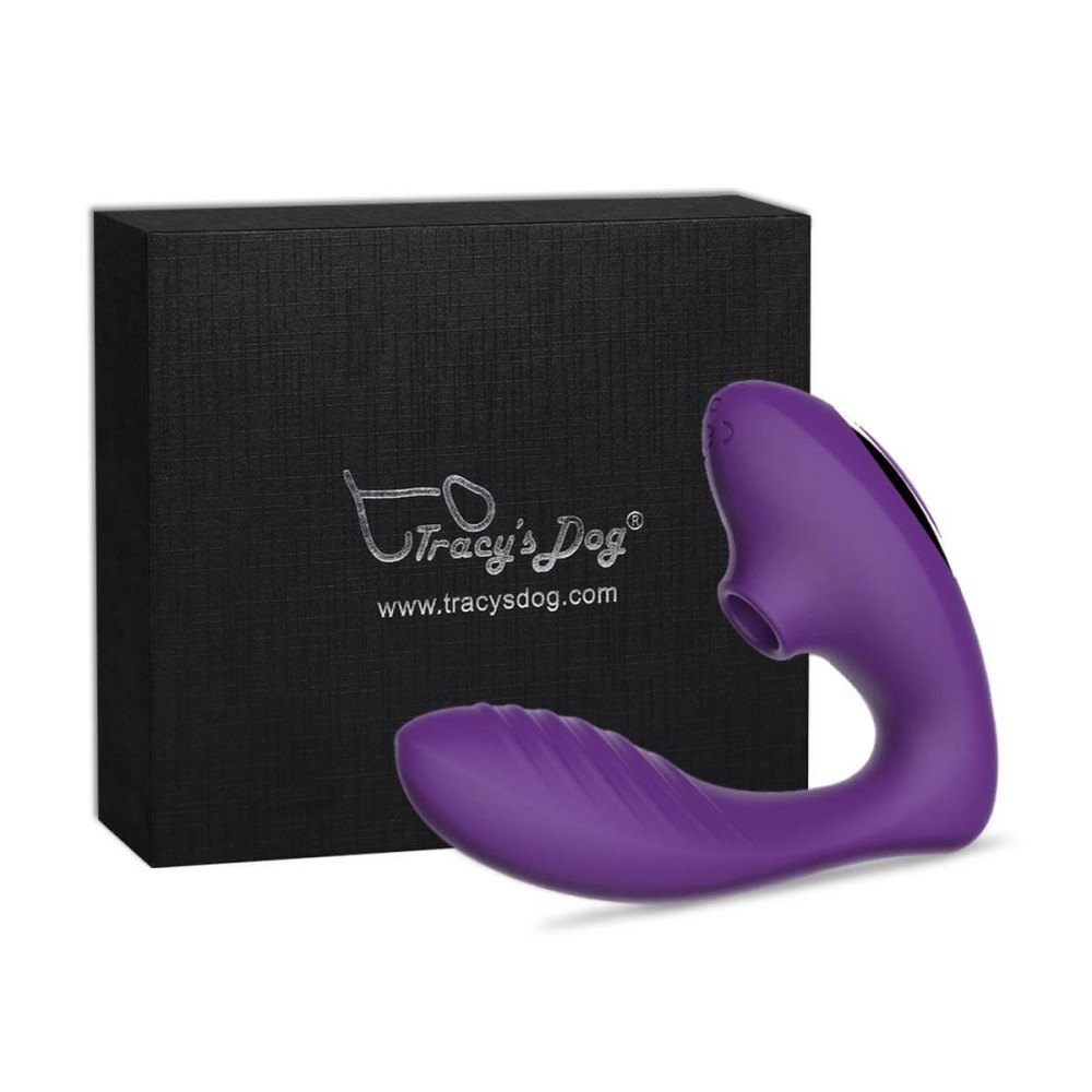 Levně Tracys Dog - vodotěsný vibrátor na bod G a stimulátor klitorisu (fialový)